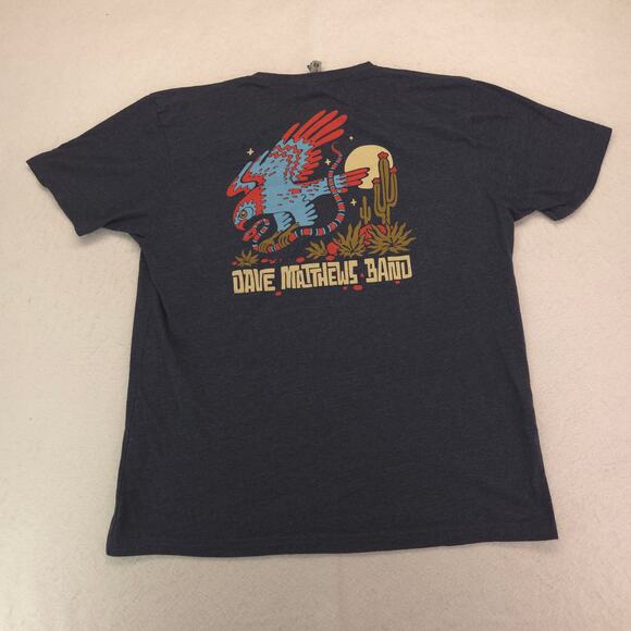 Dave Mathews Band Short Sleeve Graphic Crew Neck T Shirt Mens Size XL Navy Blue - Picture 9 of 9